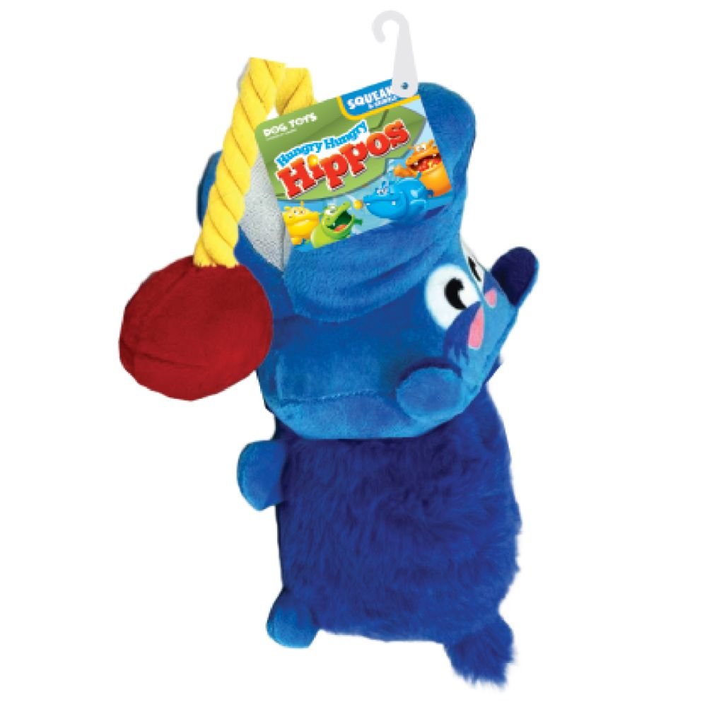 Hungry Hippos Squeak and Tug plush Blue