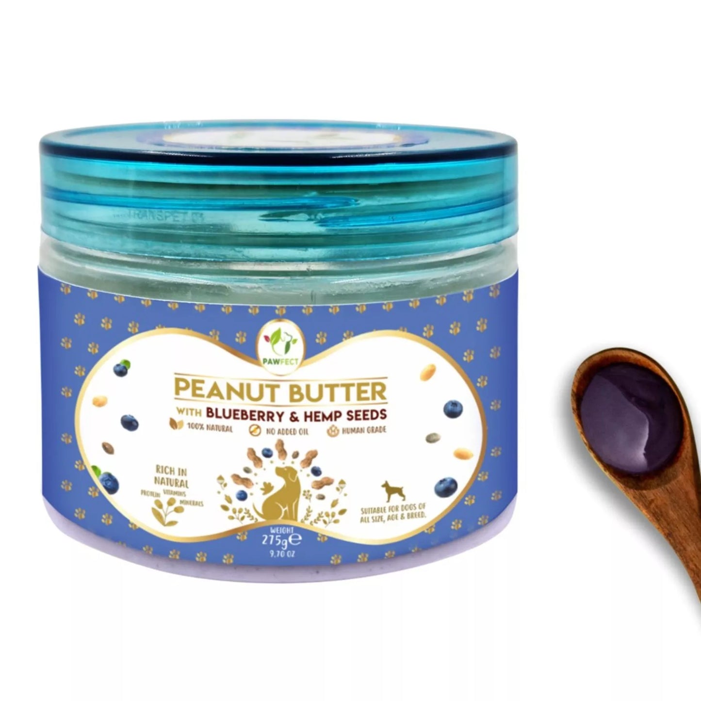 Pawfect Peanut Butter- Blueberry & Hemp Seed