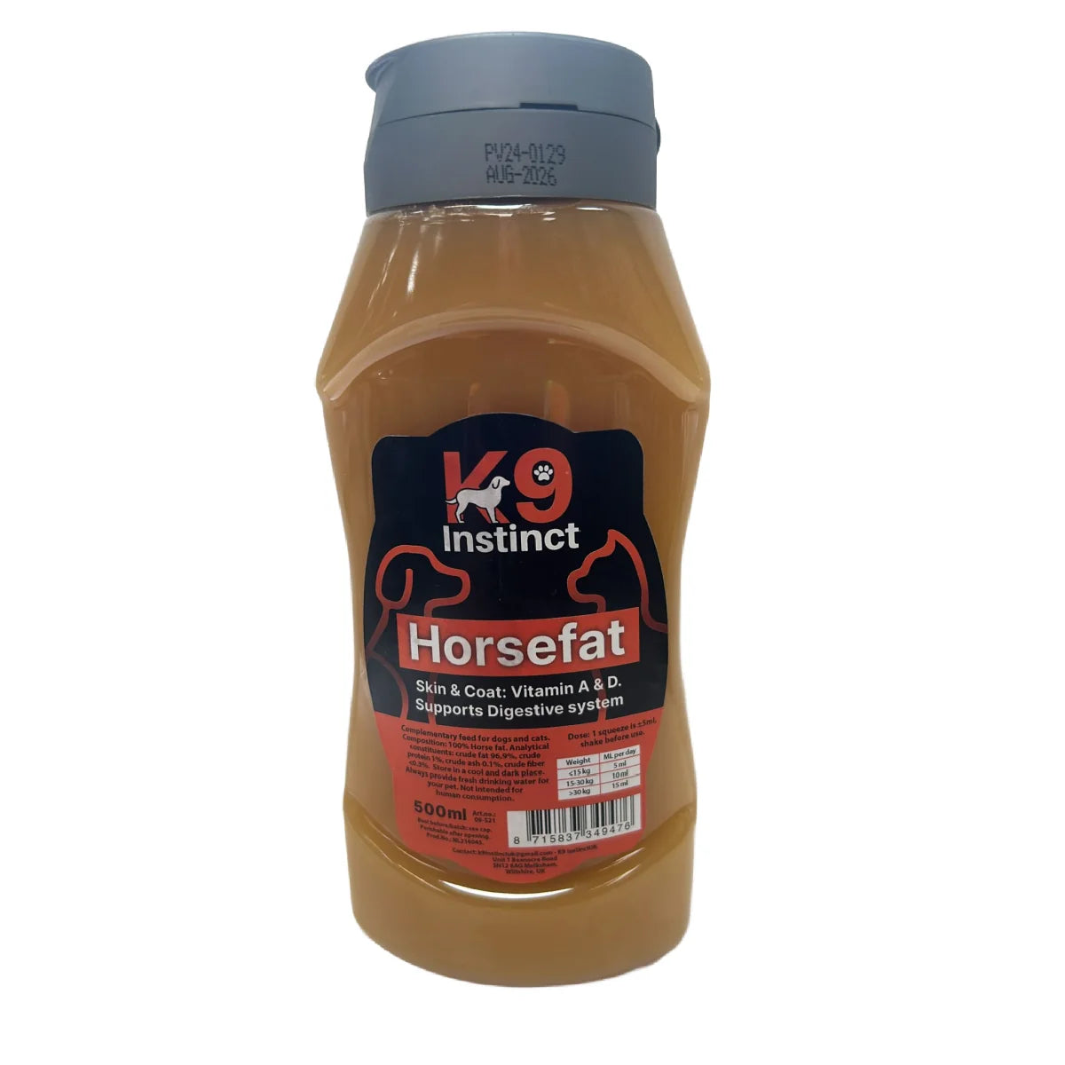 K9 Instinct Horse Fat 500ml