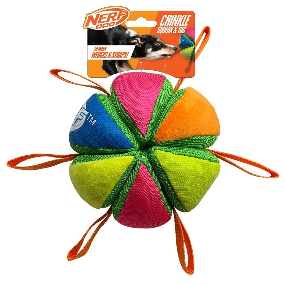 Nerf Plush Squeak and Crunch Ball with straps