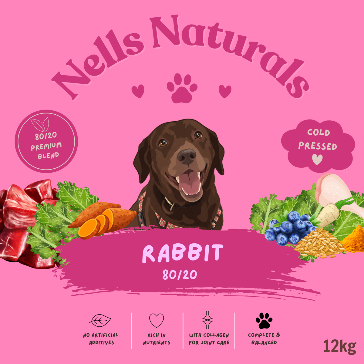 Nell's Naturals Cold Pressed - Rabbit & Sweet Potato (Cold Pressed)