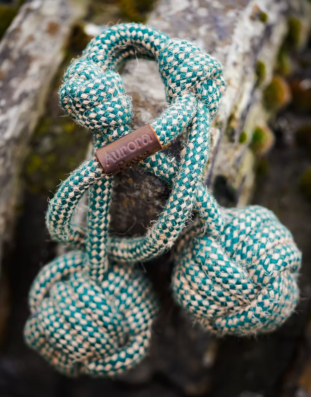 Aurora Paws- Tug Toy Double Ball Thrower (Forest Green)