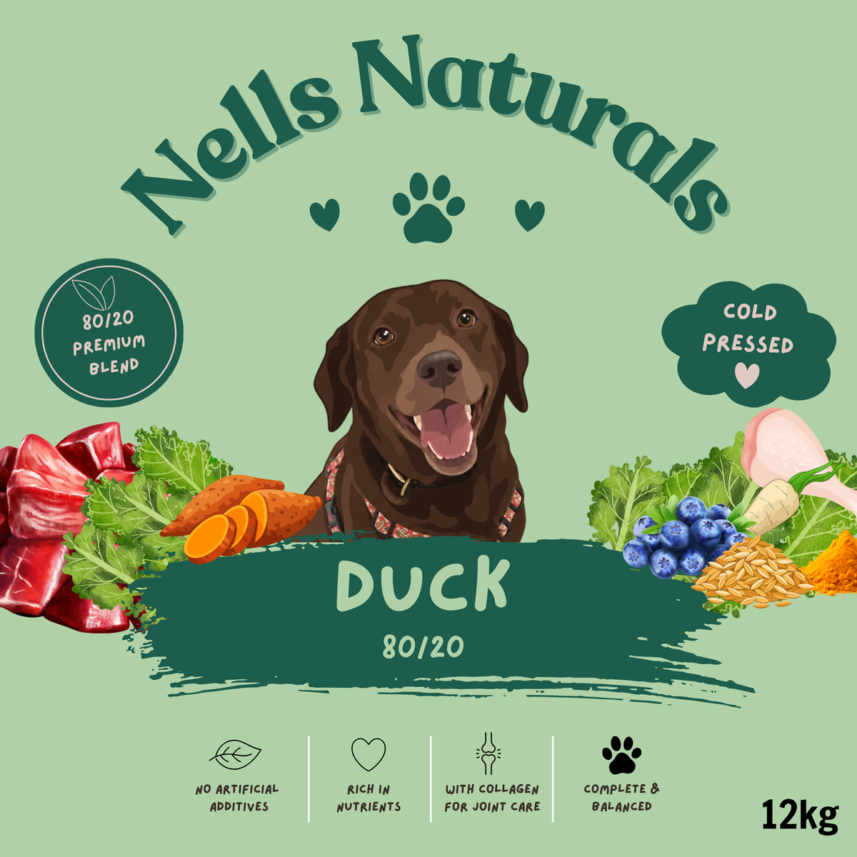 Nell's Naturals Cold Pressed 80/20 Duck