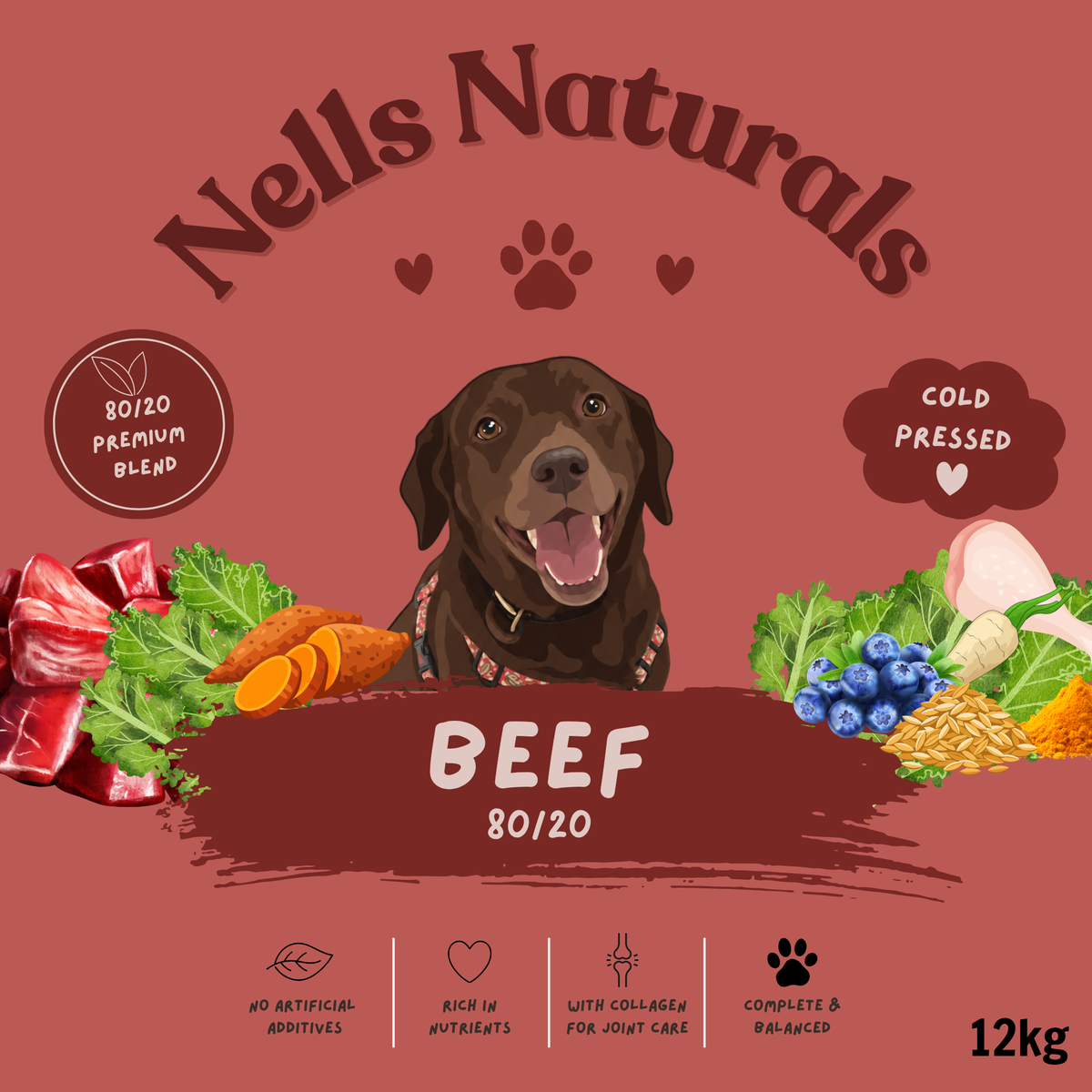 Nell's Naturals Cold Pressed 80/20 Beef