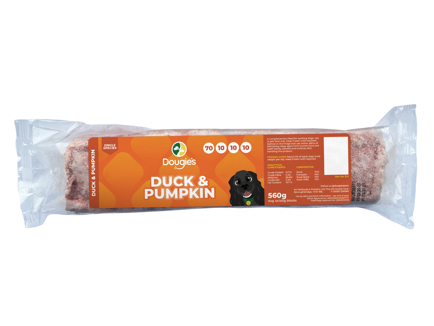 Dougies Duck & Pumpkin 560g (4 x 140g)