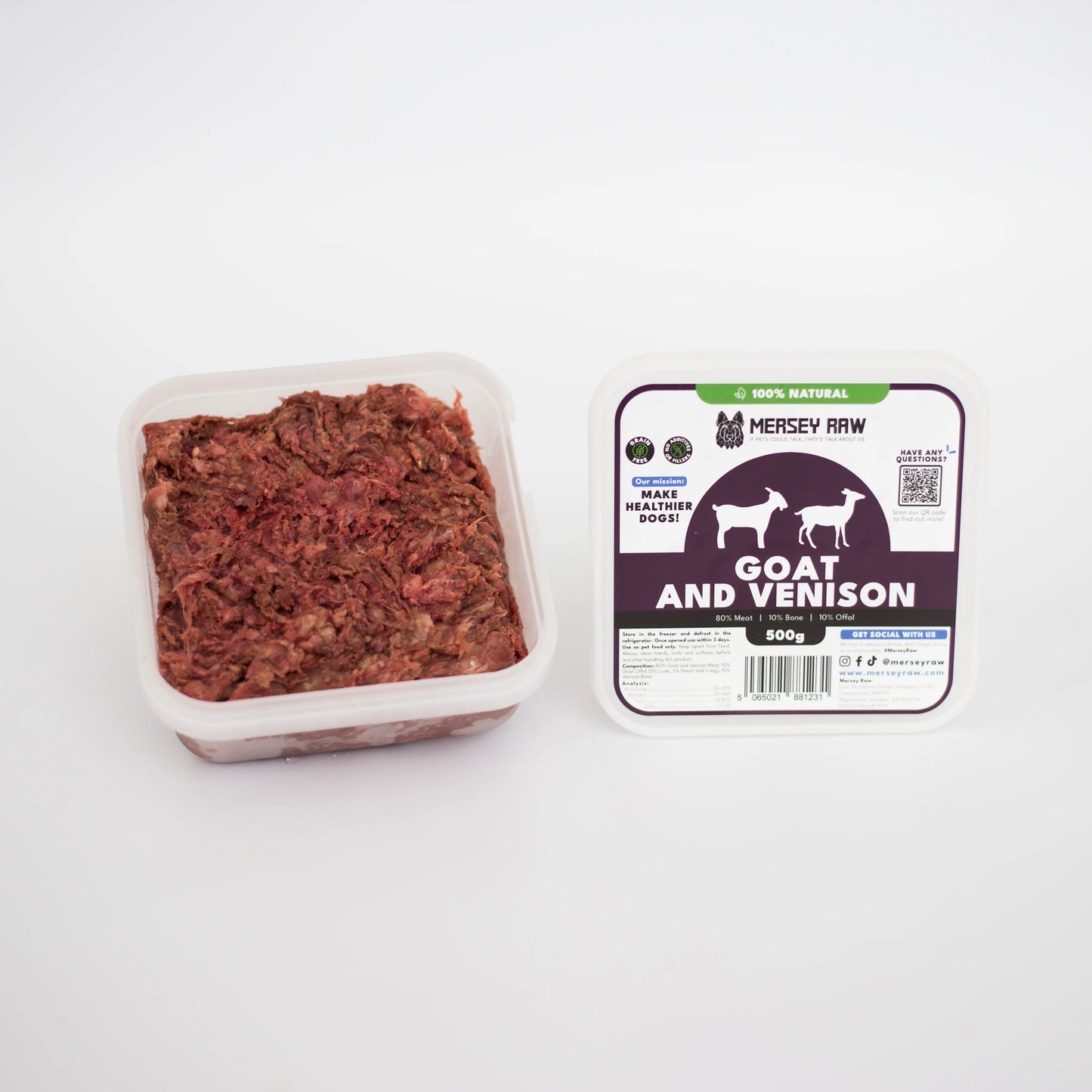 Mersey Raw Goat & Venison 80-10-10 500g