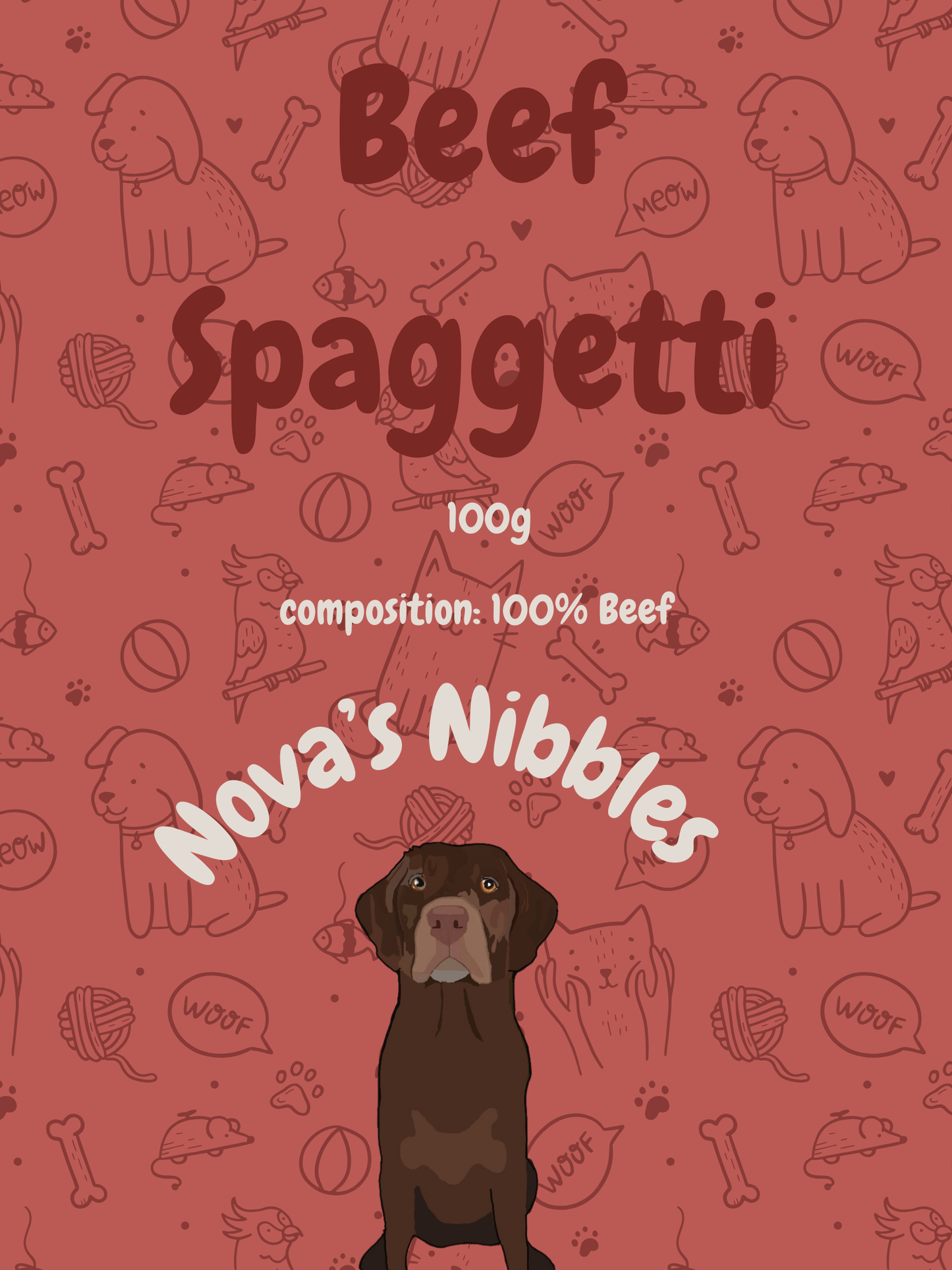 Nova’s Nibbles Beef Spagetti 100g