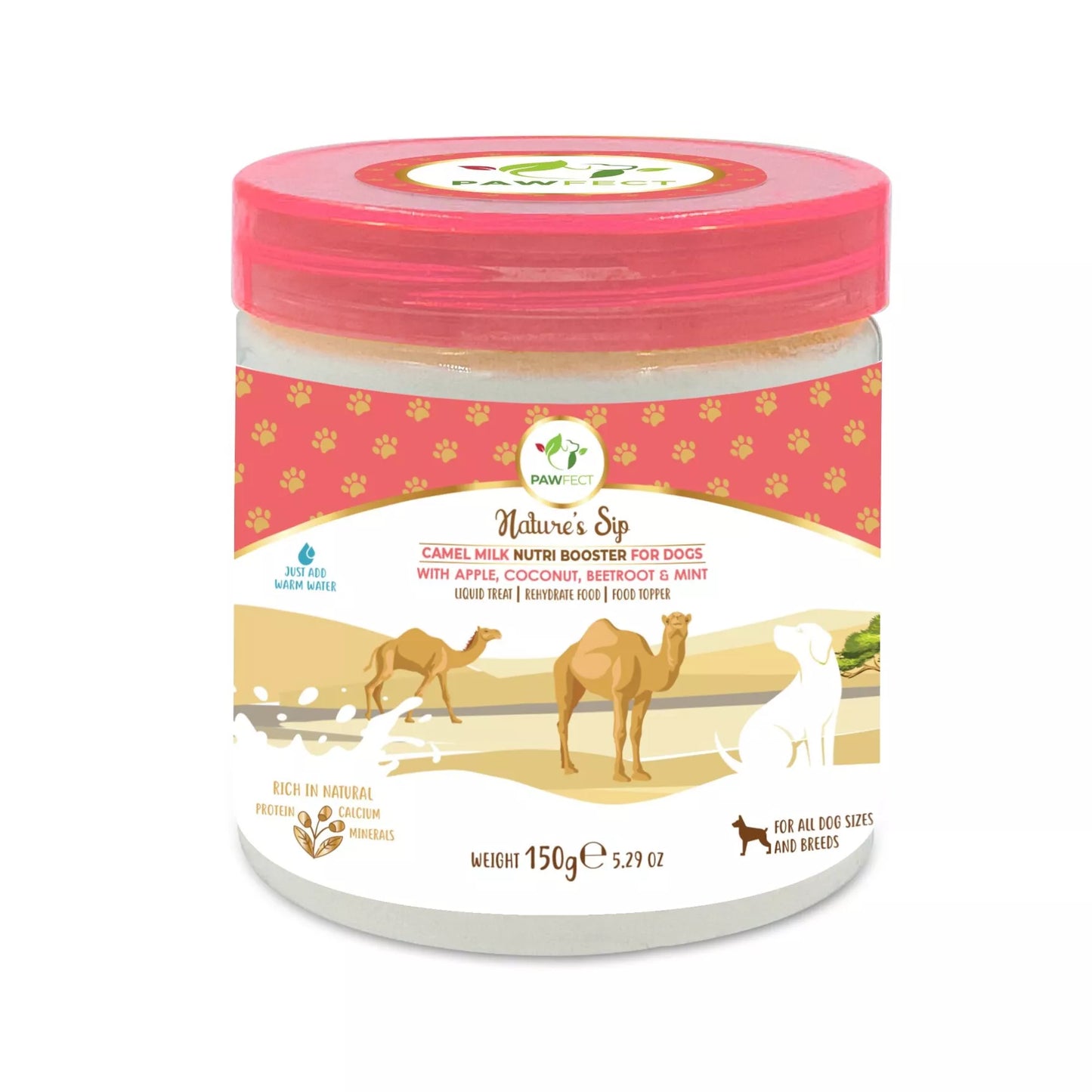 Pawfect Nature’s Camel Milk with Apple, Coconut, Beetroot & Mint.