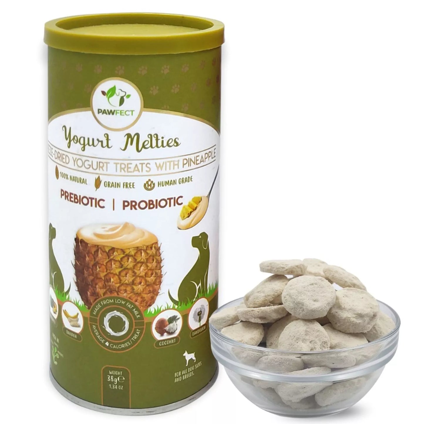 Pawfect Yoghurt Melties Prebiotic and Probiotic treats- Pineapple