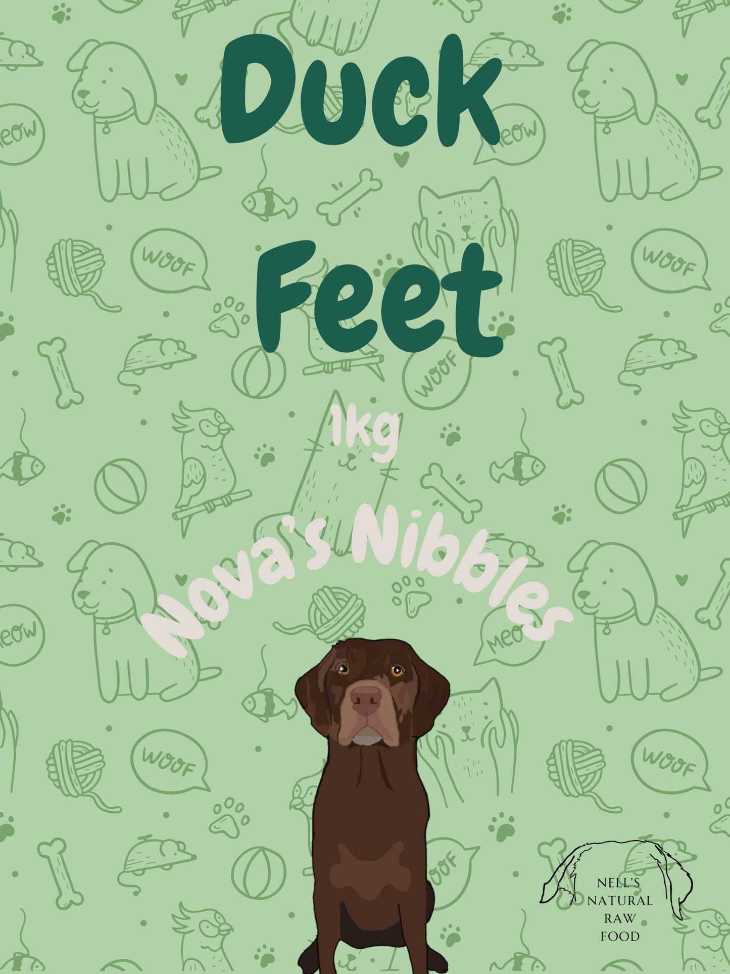 Nova's Nibbles - 1kg Dried Duck Feet
