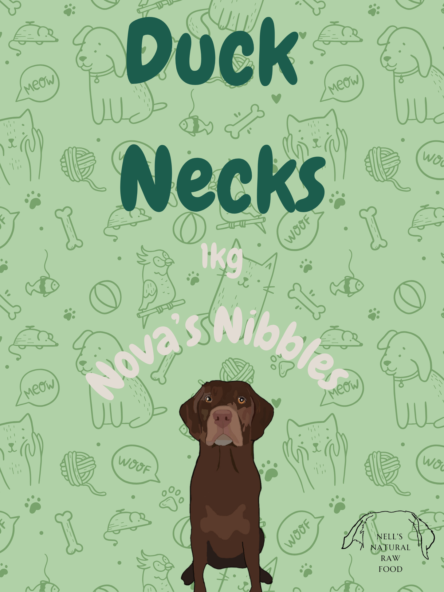 Nova's Nibbles - 1kg Dried Duck Necks