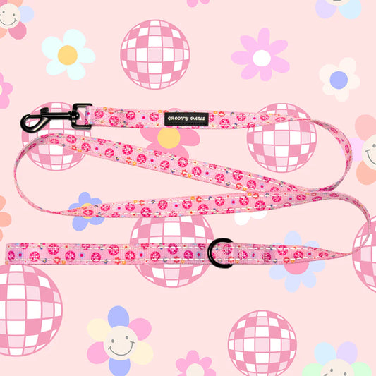 Groovy Paws Reflective 5ft Lead - Peace, Love & Disco