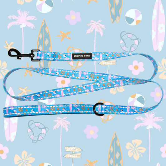 Groovy Paws Reflective 5ft Lead - Surf's Pup