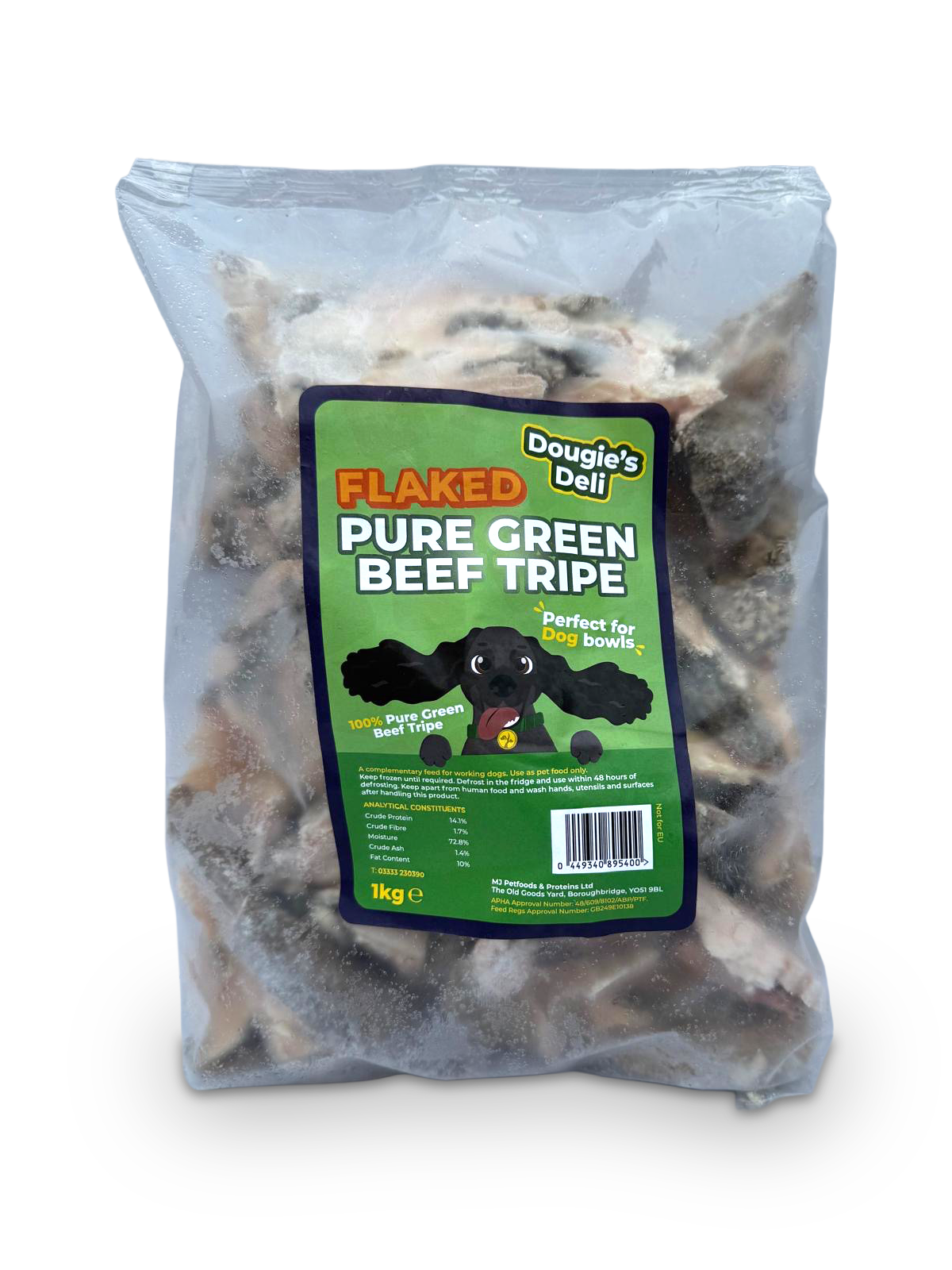 Dougies Flaked Pure Green Beef Tripe 1kg